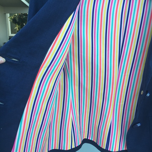 Kate Spade Blue Tami French Linen Blend Blazer with lining - Size 6. - Picture 13 of 17